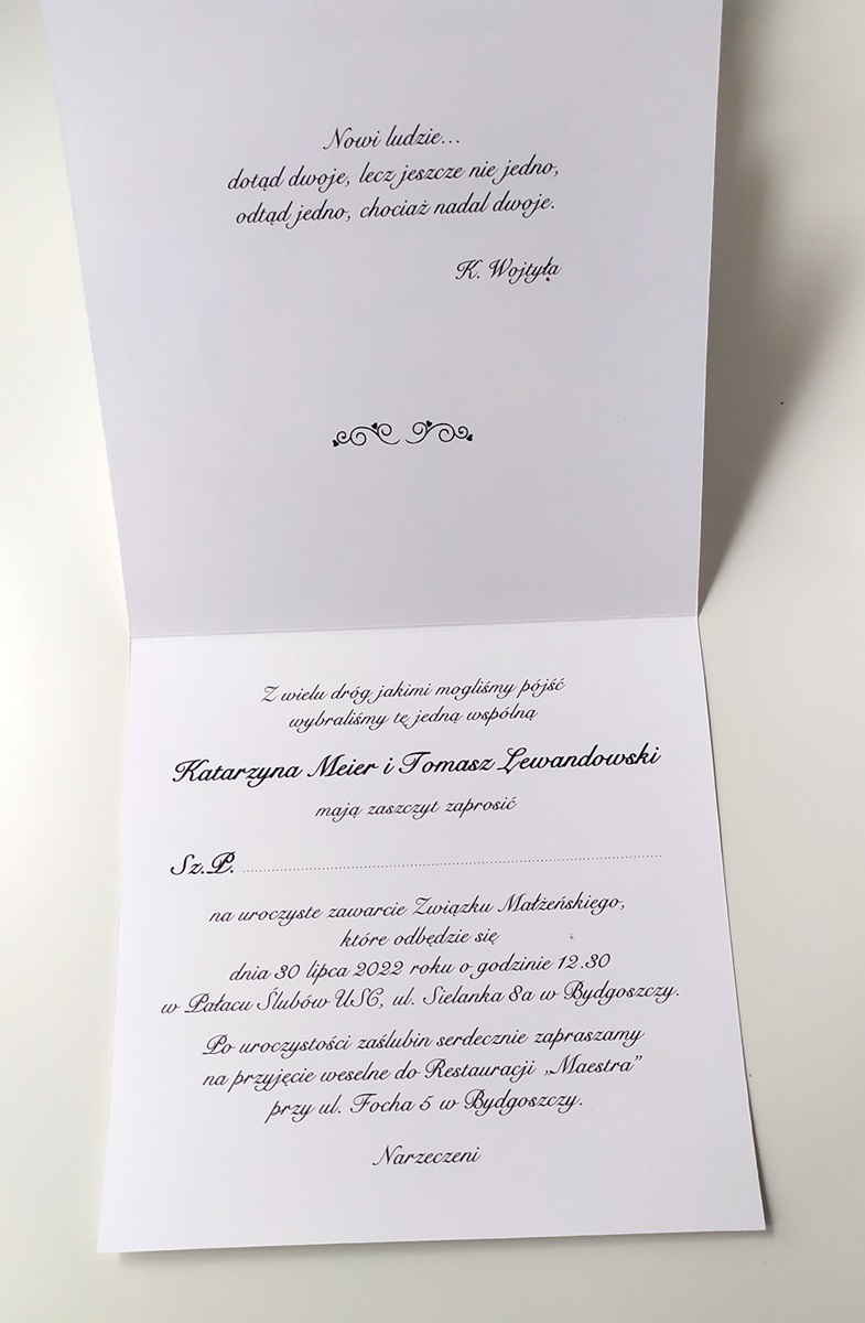 Zaproszenie na Ślub Łąka w Sercu - obrazek 2